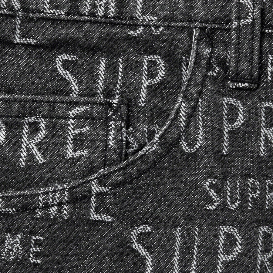 Details on Warp Jacquard Logos Denim Painter Short Black from spring summer
                                                    2021 (Price is $138)