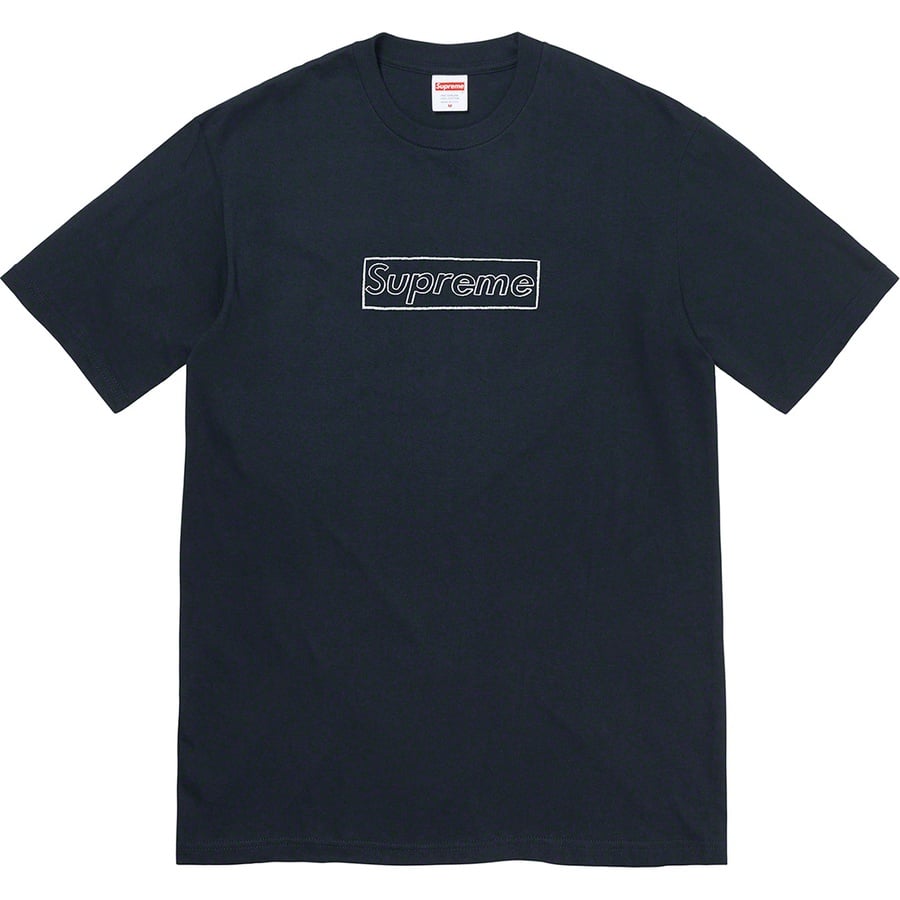 Details on KAWS Chalk Logo Tee Navy from spring summer
                                                    2021 (Price is $38)