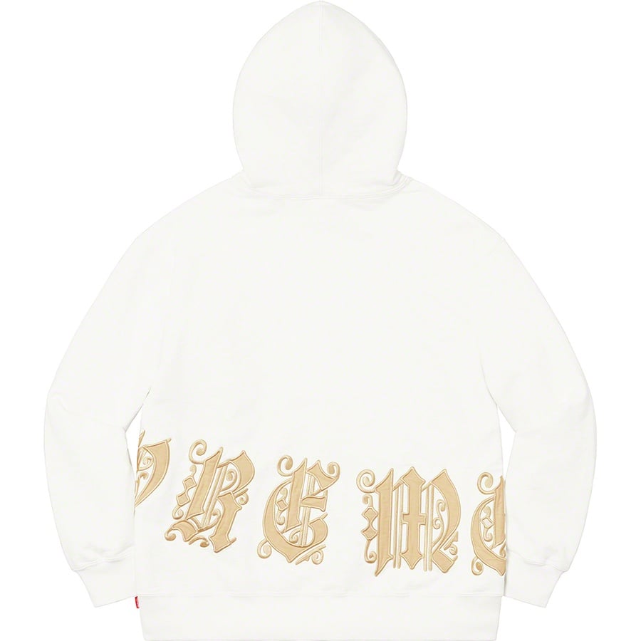 Details on Old English Wrap Hooded Sweatshirt White from spring summer
                                                    2021 (Price is $158)