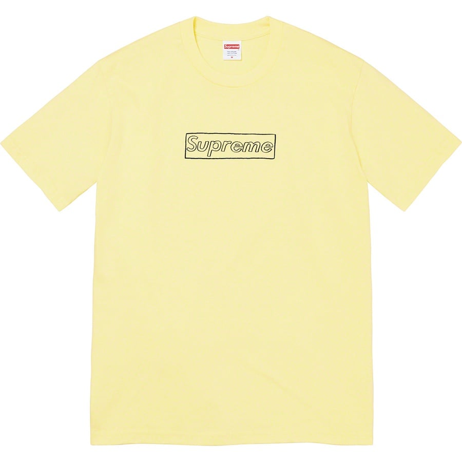 Details on KAWS Chalk Logo Tee Pale Yellow from spring summer
                                                    2021 (Price is $38)