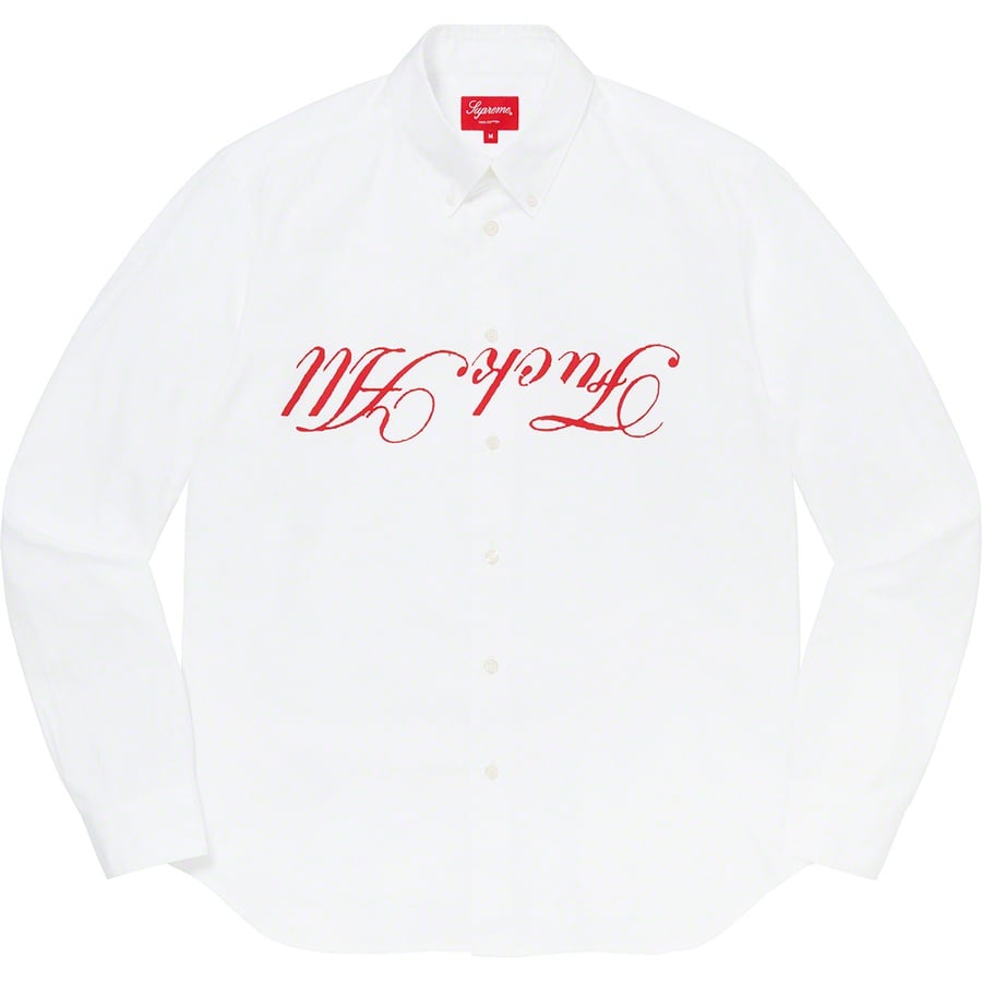 Details on Jamie Reid Supreme Fuck All Shirt White from spring summer
                                                    2021 (Price is $148)