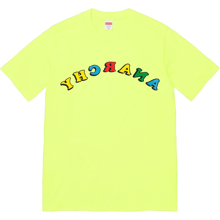 Details on Jamie Reid Supreme Anarchy Tee Bright Yellow from spring summer
                                                    2021 (Price is $44)