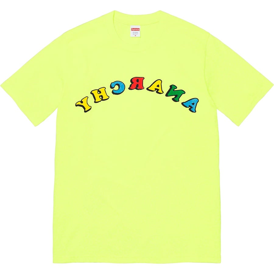 Details on Jamie Reid Supreme Anarchy Tee Bright Yellow from spring summer
                                                    2021 (Price is $44)