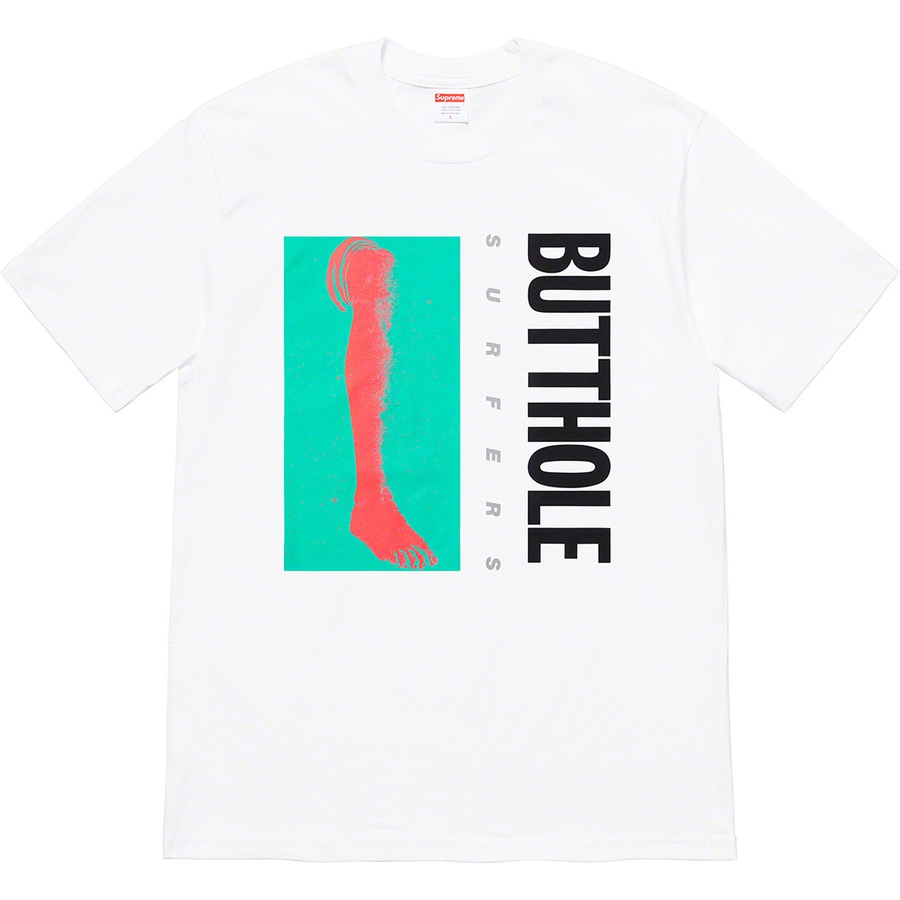 Details on Supreme Butthole Surfers Leg Tee White from spring summer
                                                    2021 (Price is $44)