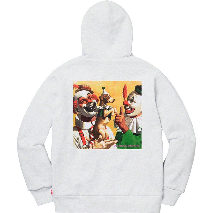 Details on Supreme Butthole Surfers Hooded Sweatshirt Ash Grey from spring summer
                                                    2021 (Price is $168)