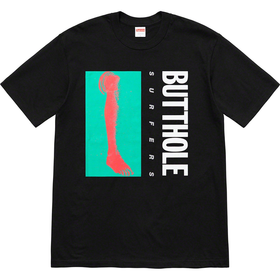 Details on Supreme Butthole Surfers Leg Tee Black from spring summer
                                                    2021 (Price is $44)