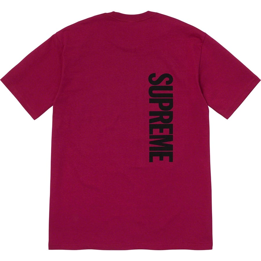 Details on Supreme Butthole Surfers Leg Tee Dark Magenta from spring summer 2021 (Price is $44)