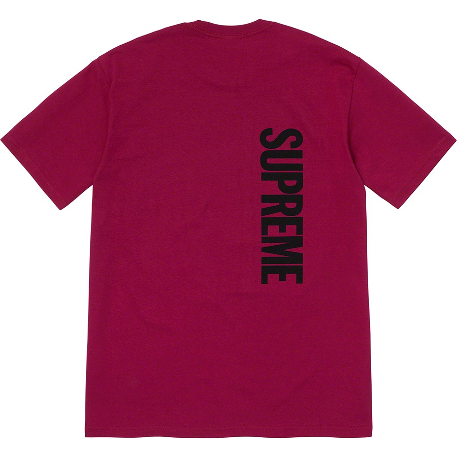 Details on Supreme Butthole Surfers Leg Tee Dark Magenta from spring summer
                                                    2021 (Price is $44)