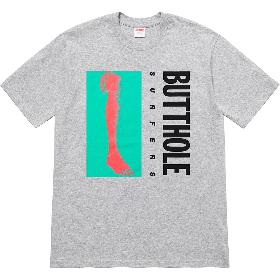 Details on Supreme Butthole Surfers Leg Tee Heather Grey from spring summer
                                                    2021 (Price is $44)