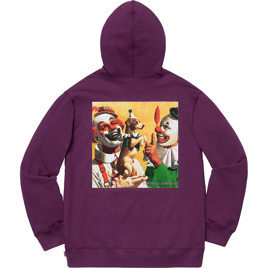 Details on Supreme Butthole Surfers Hooded Sweatshirt Eggplant from spring summer
                                                    2021 (Price is $168)
