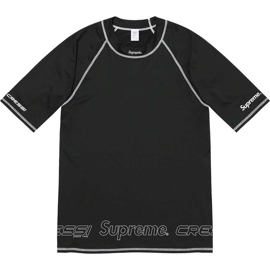 Details on Supreme Cressi Rash Guard Black from spring summer
                                                    2021 (Price is $68)