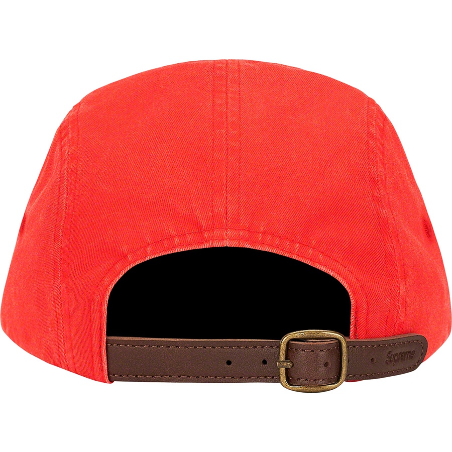 Details on Washed Chino Twill Camp Cap Neon Red from fall winter 2021 (Price is $48)