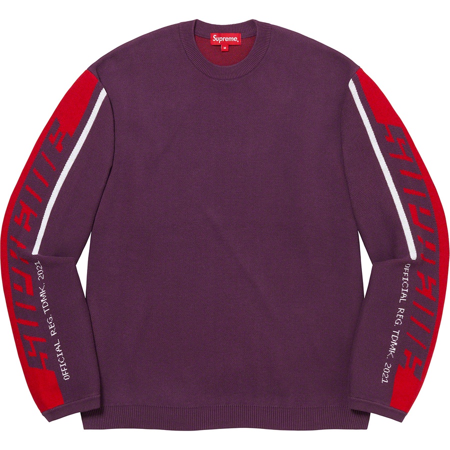 Details on Sleeve Stripe Sweater Plum from fall winter
                                                    2021 (Price is $138)