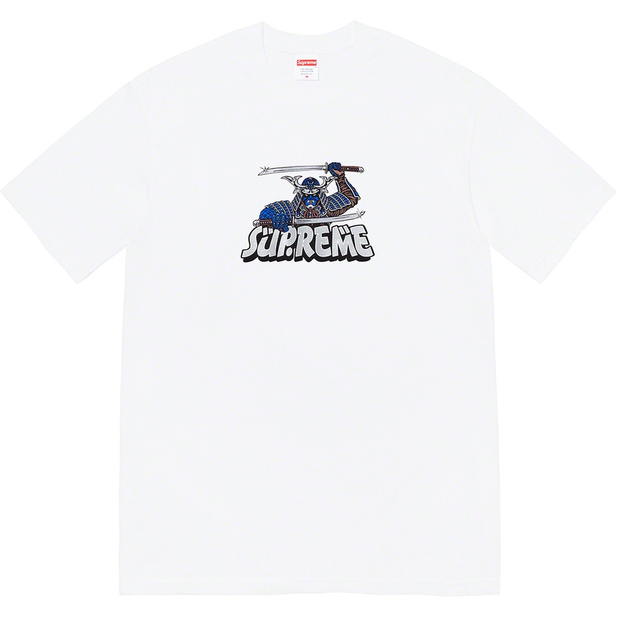 Details on Samurai Tee White from fall winter
                                                    2021 (Price is $38)