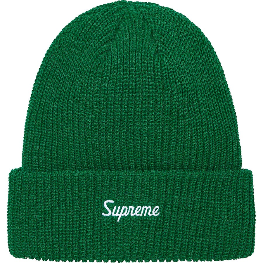 Details on Loose Gauge Beanie Green from fall winter
                                                    2021 (Price is $38)