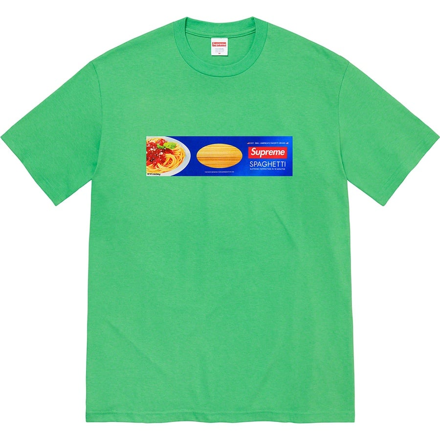 Details on Spaghetti Tee Green from fall winter 2021 (Price is $38)