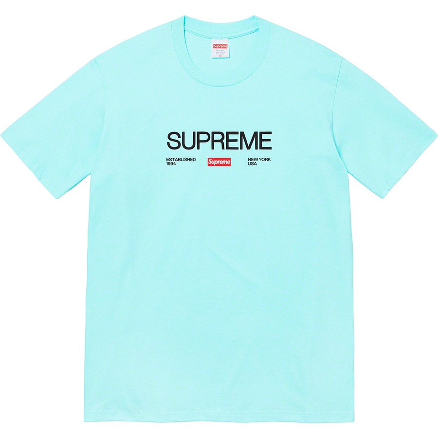 Details on Est. 1994 Tee Turquoise from fall winter
                                                    2021 (Price is $38)