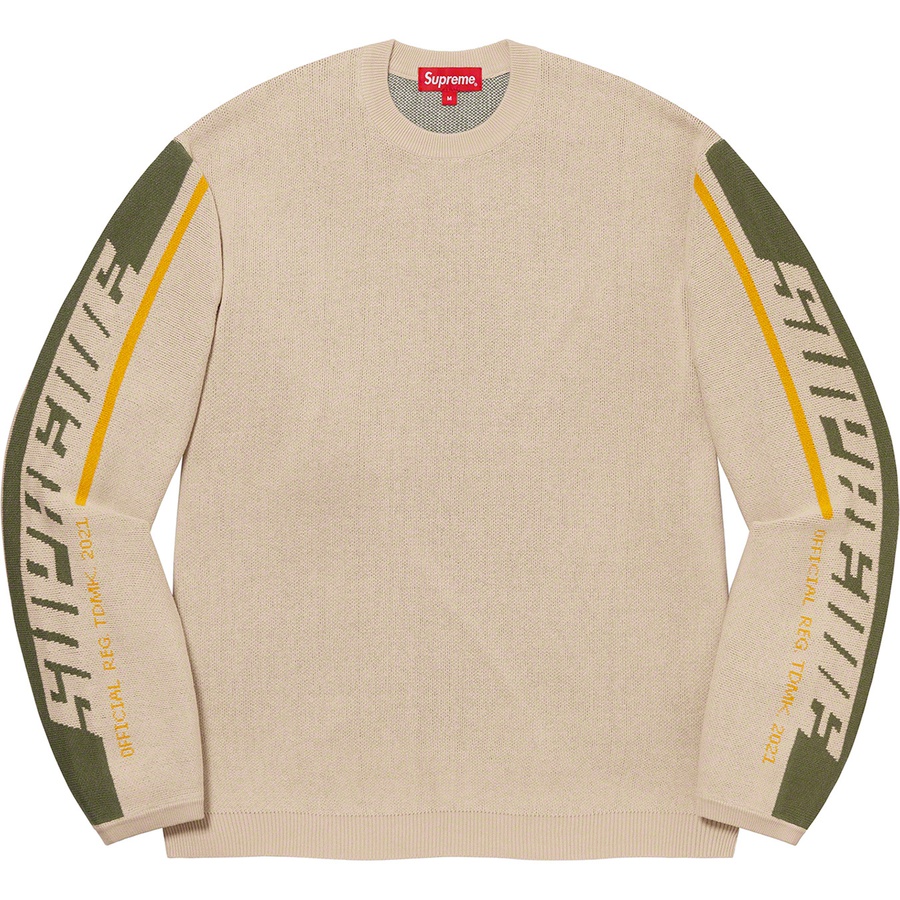 Details on Sleeve Stripe Sweater Tan from fall winter
                                                    2021 (Price is $138)