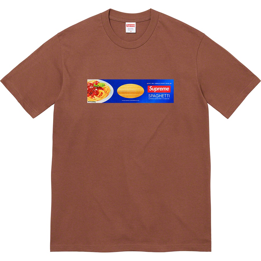 Details on Spaghetti Tee Brown from fall winter
                                                    2021 (Price is $38)
