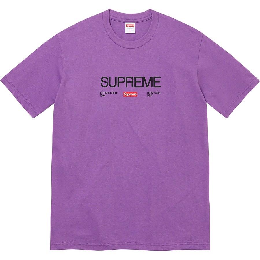 Details on Est. 1994 Tee Purple from fall winter
                                                    2021 (Price is $38)