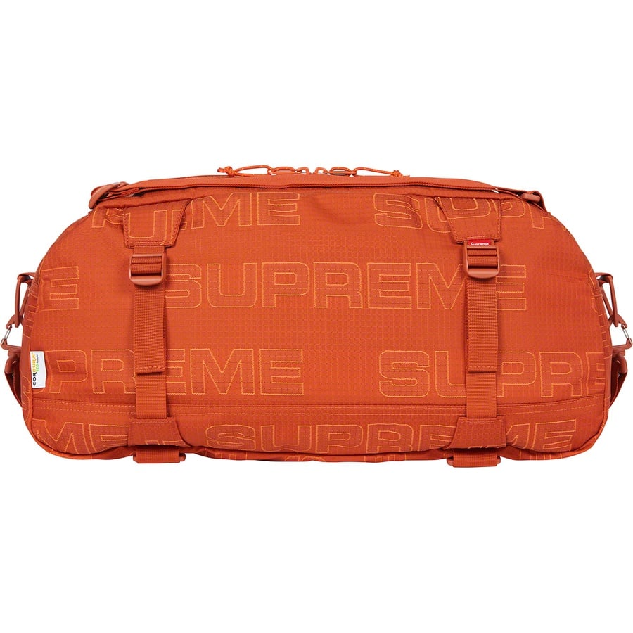 Details on Duffle Bag Orange from fall winter
                                                    2021 (Price is $148)