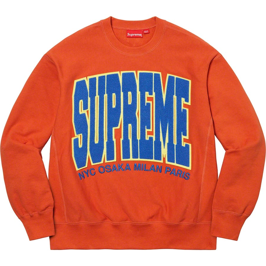 Details on Cities Arc Crewneck Burnt Orange from fall winter
                                                    2021 (Price is $158)