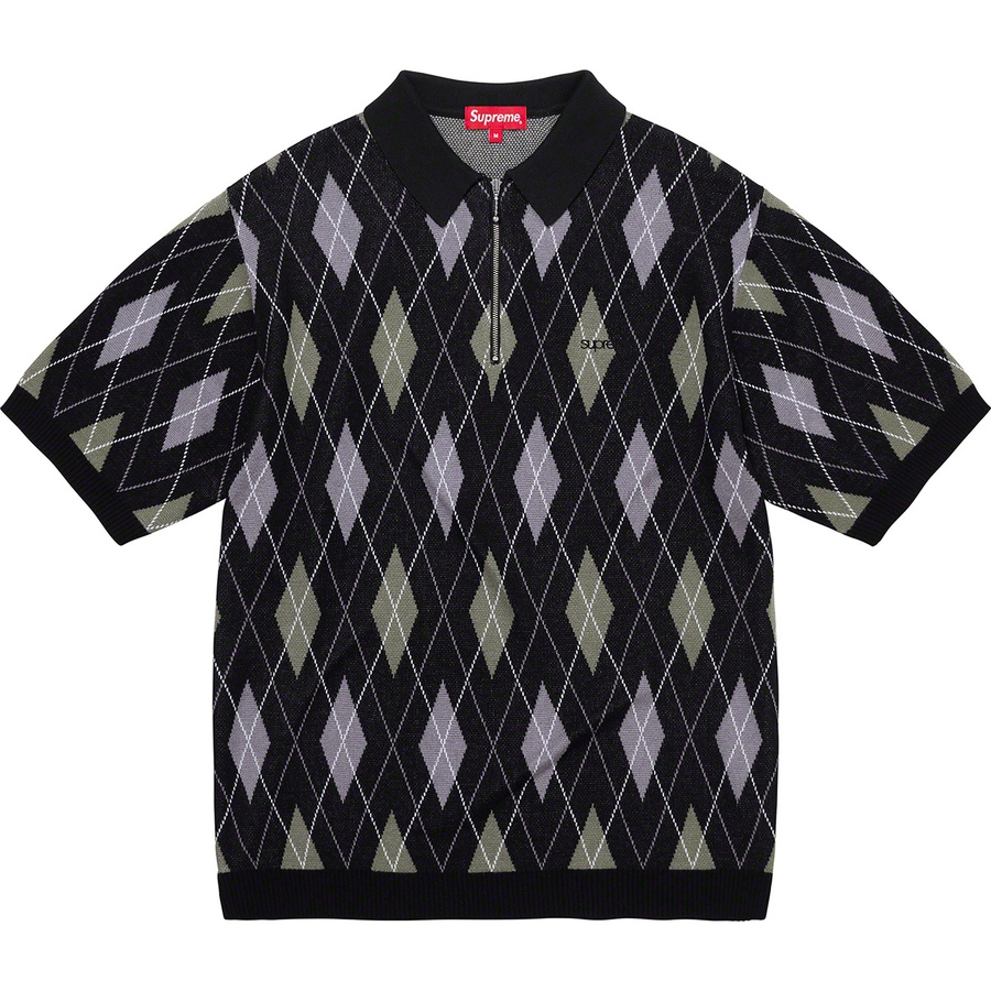 Details on Argyle Zip Polo Black from fall winter
                                                    2021 (Price is $118)