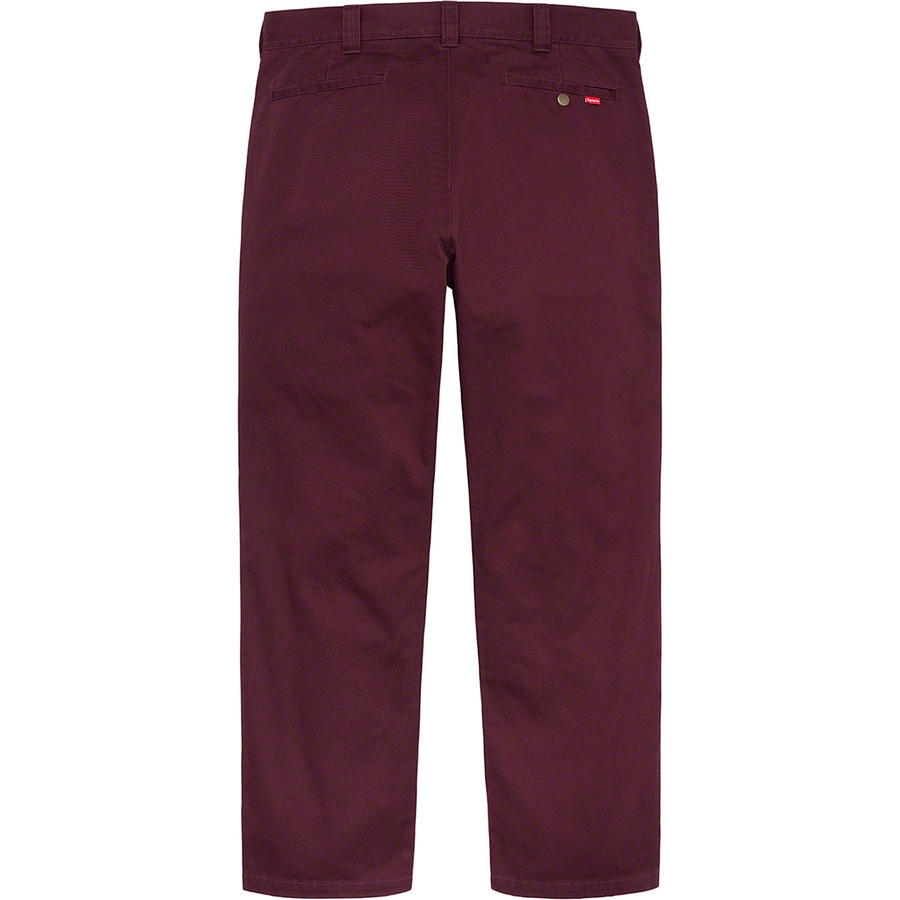 Details on Work Pant Burgundy from fall winter
                                                    2021 (Price is $118)