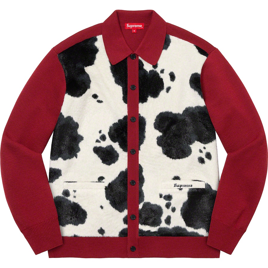 Details on Cow Print Cardigan Red from fall winter
                                                    2021 (Price is $178)