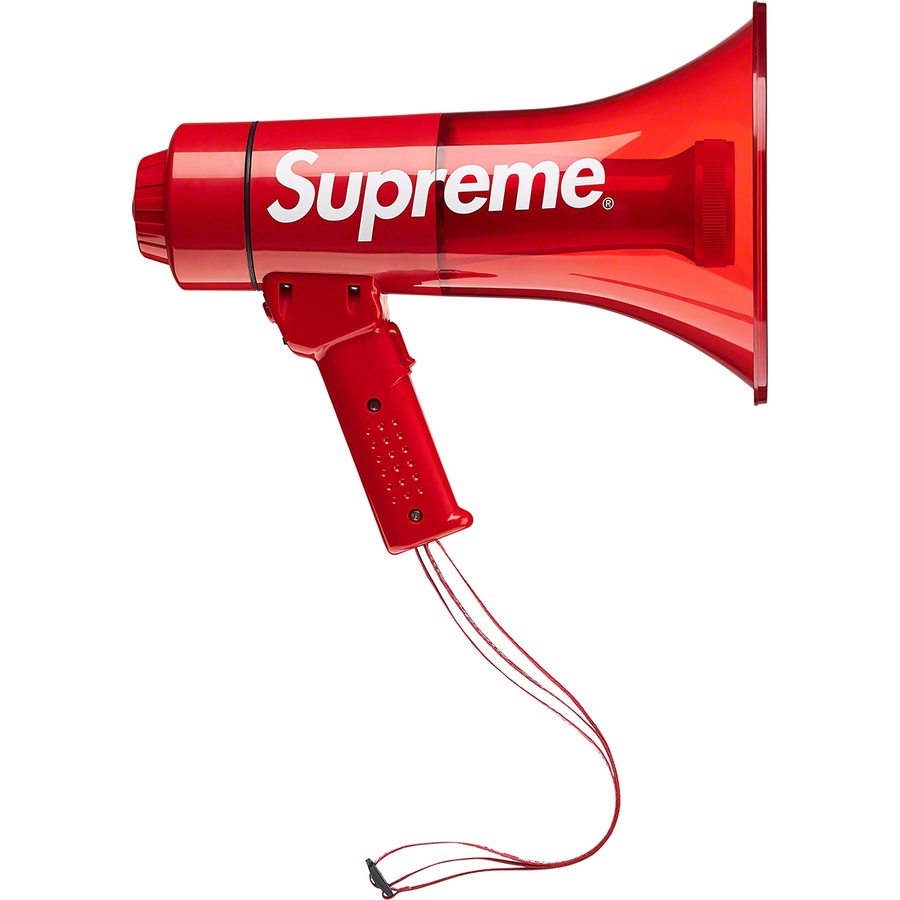 Details on Supreme Pyle Waterproof Megaphone Red from fall winter
                                                    2021 (Price is $128)