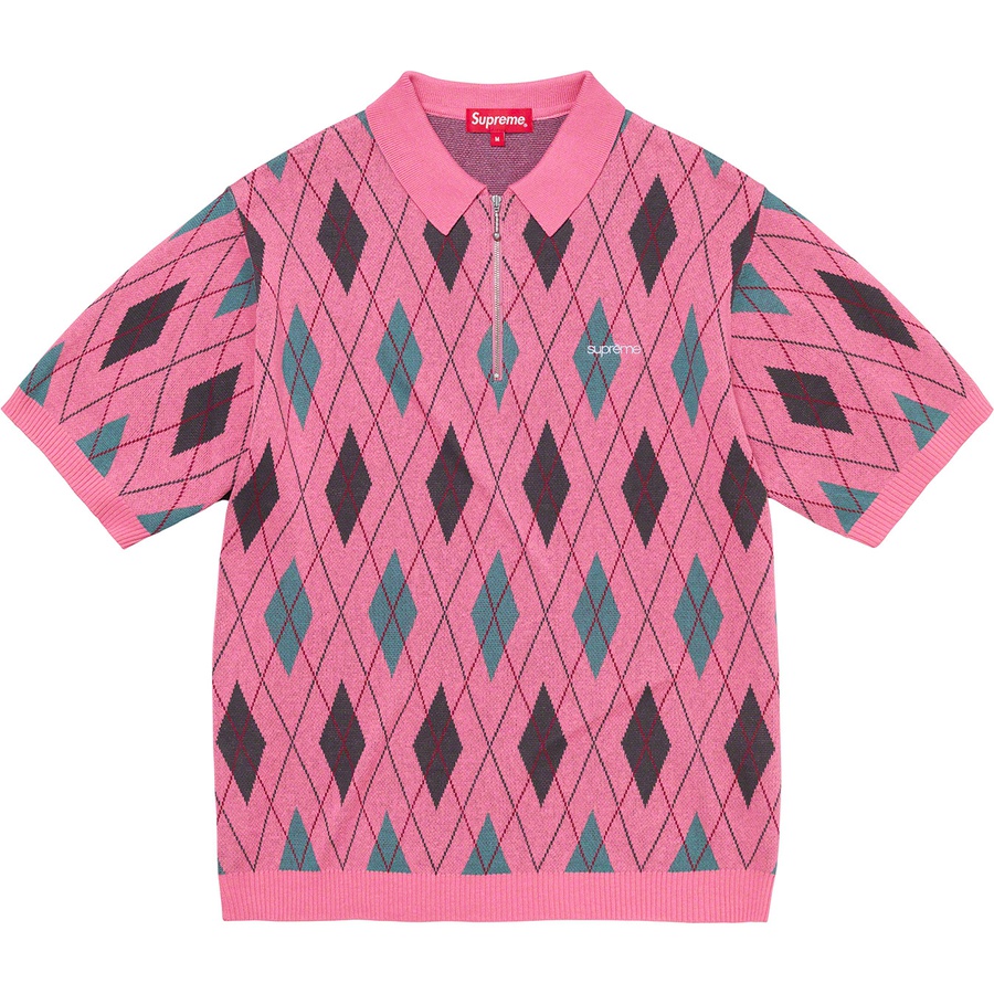 Details on Argyle Zip Polo Dusty Magenta from fall winter
                                                    2021 (Price is $118)