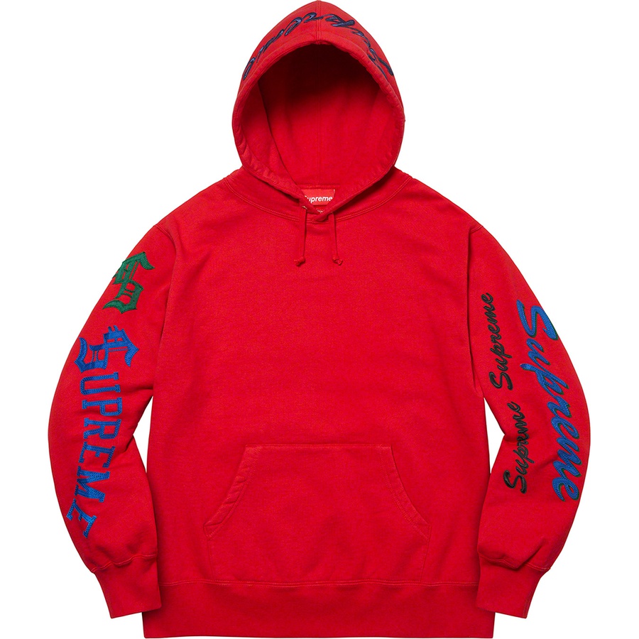 Details on Multi Logo Hooded Sweatshirt Red from fall winter
                                                    2021 (Price is $168)