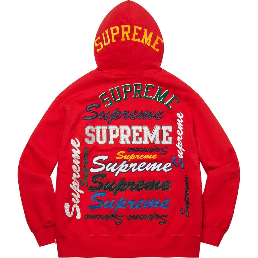 Details on Multi Logo Hooded Sweatshirt Red from fall winter
                                                    2021 (Price is $168)