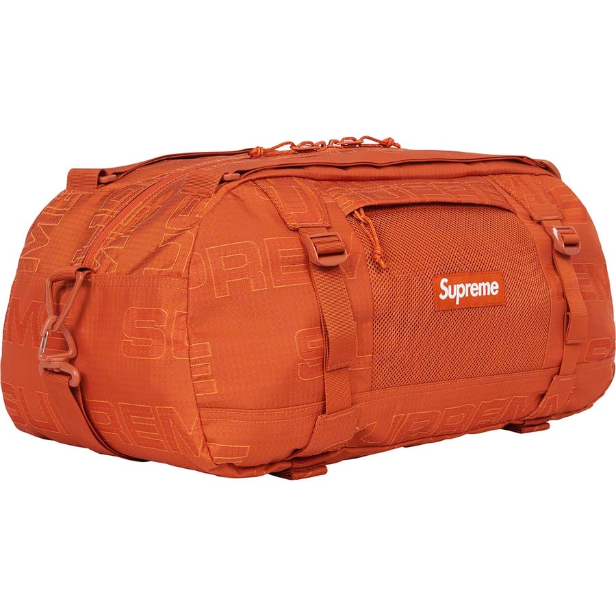 Details on Duffle Bag Orange from fall winter
                                                    2021 (Price is $148)