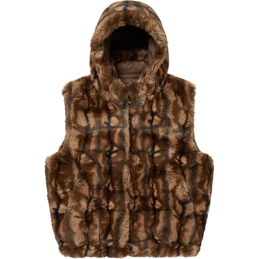 Details on Faux Fur Hooded Vest Brown from fall winter
                                                    2021 (Price is $288)