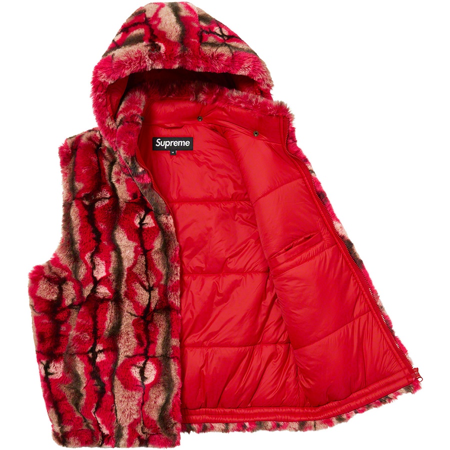 Details on Faux Fur Hooded Vest Red from fall winter
                                                    2021 (Price is $288)