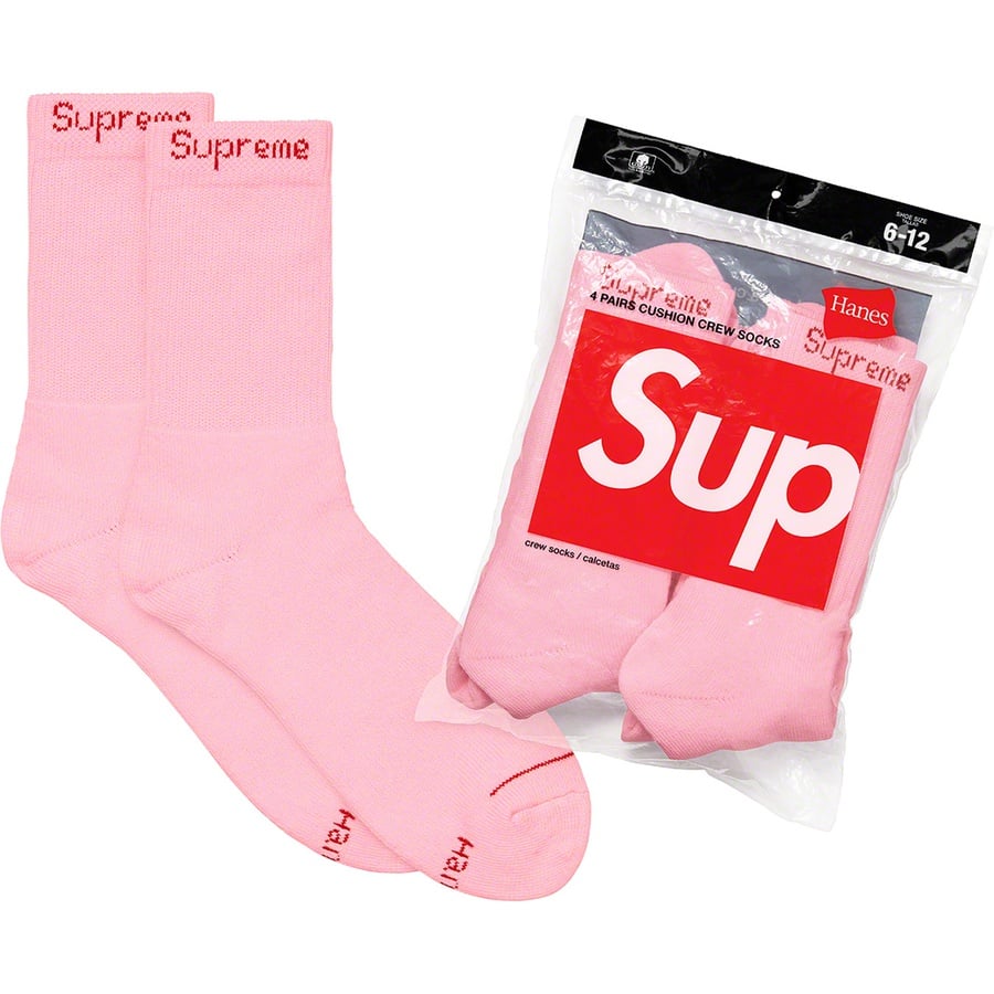 Details on Supreme Hanes Crew Socks (4 Pack) Pink from fall winter
                                                    2021 (Price is $20)