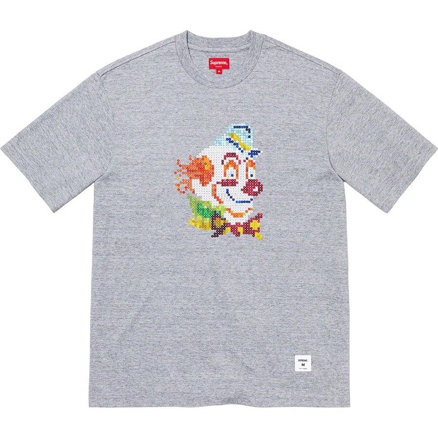 Supreme Clown Sequin S S Top (FW21) - Heather Grey - $78