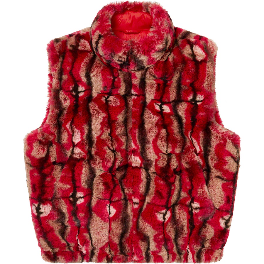 Details on Faux Fur Hooded Vest Red from fall winter
                                                    2021 (Price is $288)