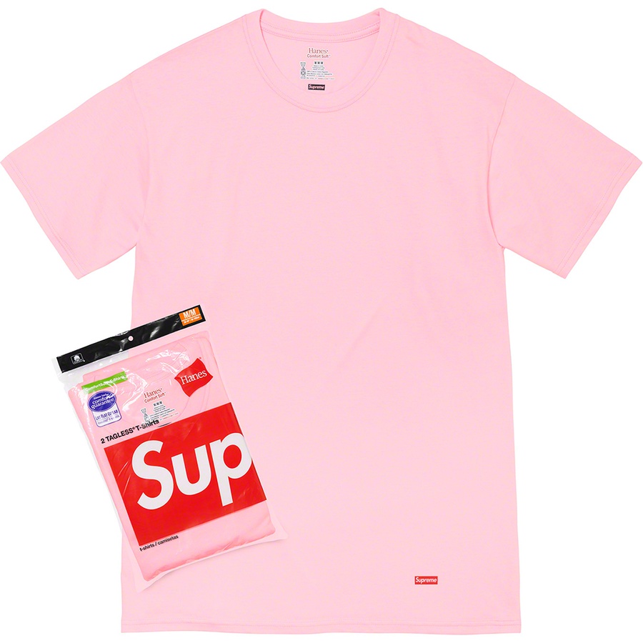 Details on Supreme Hanes Tagless Tees (2 Pack) Pink from fall winter
                                                    2021 (Price is $28)