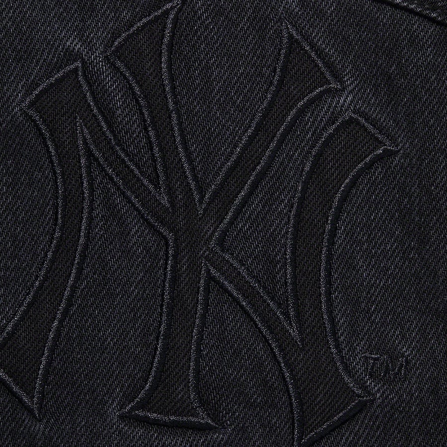 Details on Supreme New York Yankees™Denim Trucker Jacket Washed Black from fall winter
                                                    2021 (Price is $268)