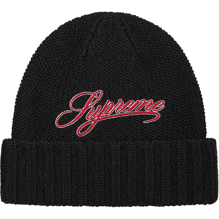 Details on Script Logo Beanie Black from fall winter
                                                    2021 (Price is $38)