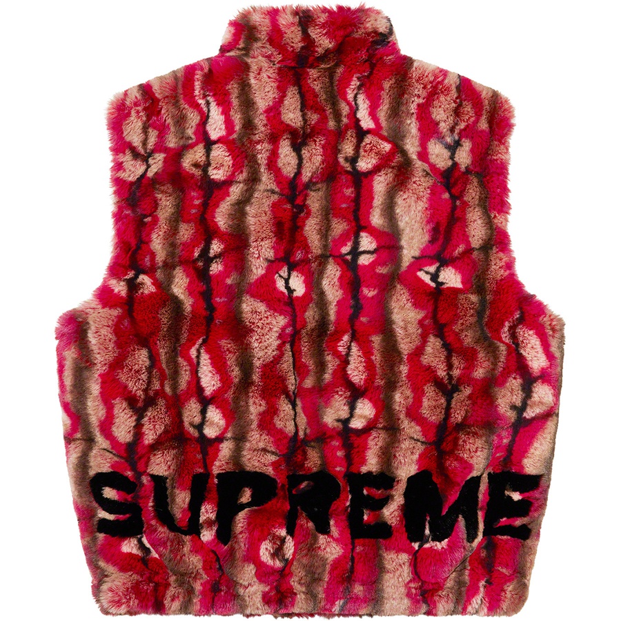 Details on Faux Fur Hooded Vest Red from fall winter
                                                    2021 (Price is $288)