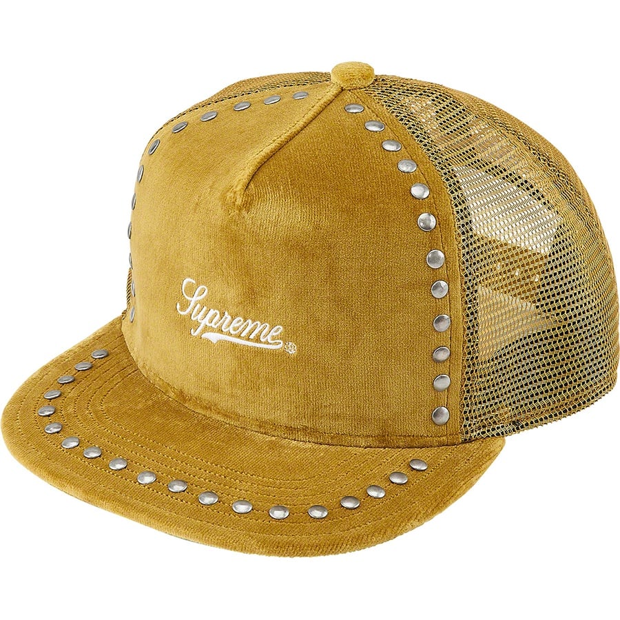 Details on Studded Velvet Mesh Back 5-Panel Tan from fall winter
                                                    2021 (Price is $46)