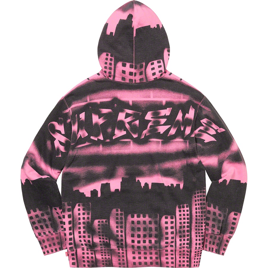 Details on Supreme New York Yankees™Airbrush Hooded Sweatshirt Pink from fall winter 2021 (Price is $198)