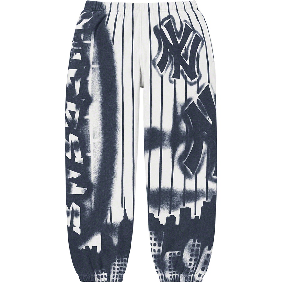 Details on Supreme New York Yankees™Airbrush Sweatpant White from fall winter
                                                    2021 (Price is $198)