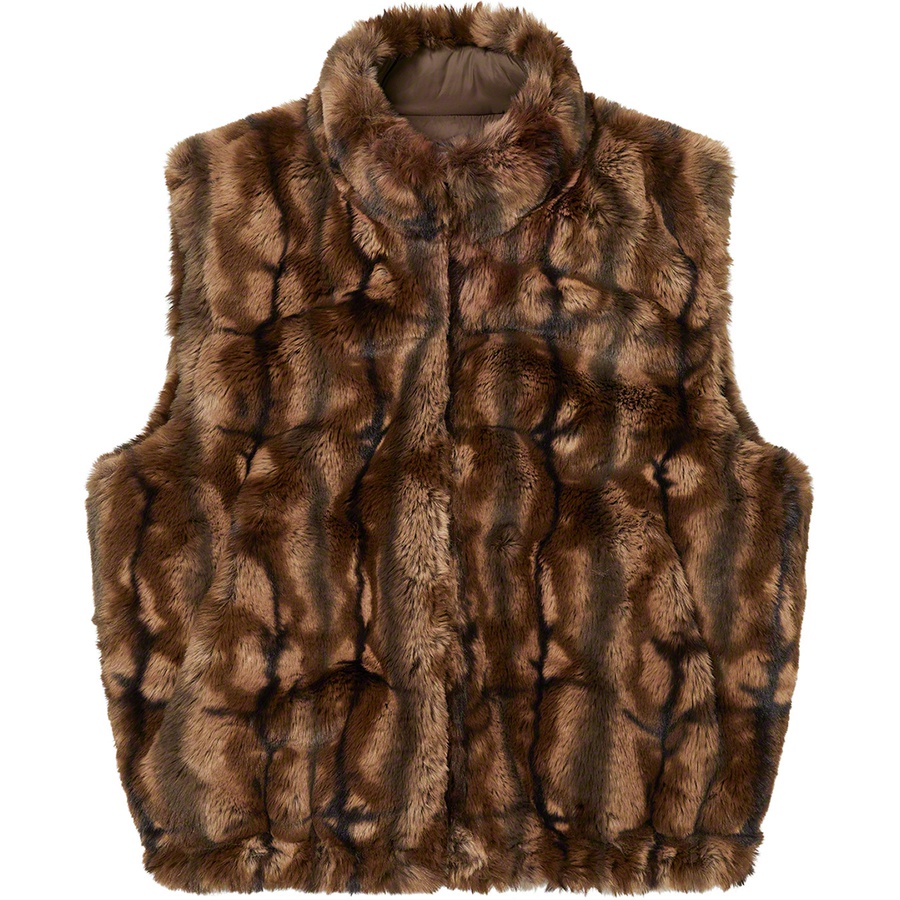 Details on Faux Fur Hooded Vest Brown from fall winter
                                                    2021 (Price is $288)