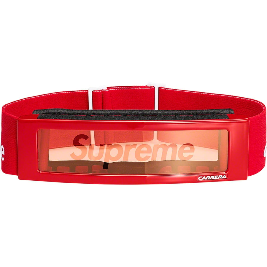 Details on Supreme Carrera Overtop Goggles Red from fall winter
                                                    2021 (Price is $298)