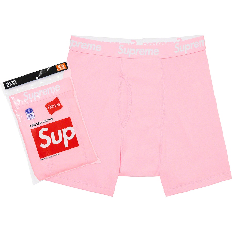 Details on Supreme Hanes Boxer Briefs (2 Pack) Pink from fall winter 2021 (Price is $28)