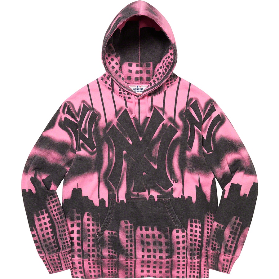 Details on Supreme New York Yankees™Airbrush Hooded Sweatshirt Pink from fall winter
                                                    2021 (Price is $198)